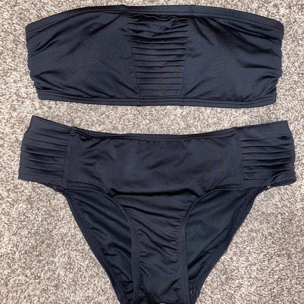 Vince Camuto Black Tube Top Bathing Suit Set